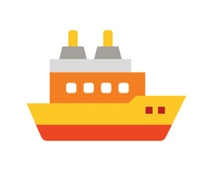 Cargo Ship Vector Illustration, Colorful Cargo Ship Icon, Flat Design Cargo Ship Graphic, Cargo Vessel Vector Art, Maritime Cargo Ship Vector Design