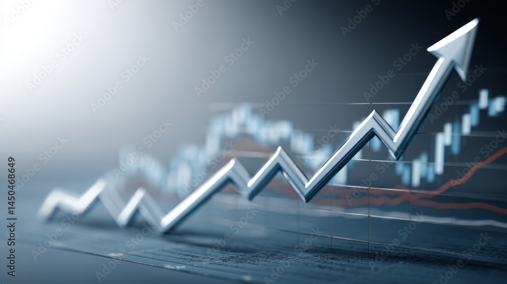 Poster the finance chart illustrates a significant increase in market performance, showcasing an upward tre