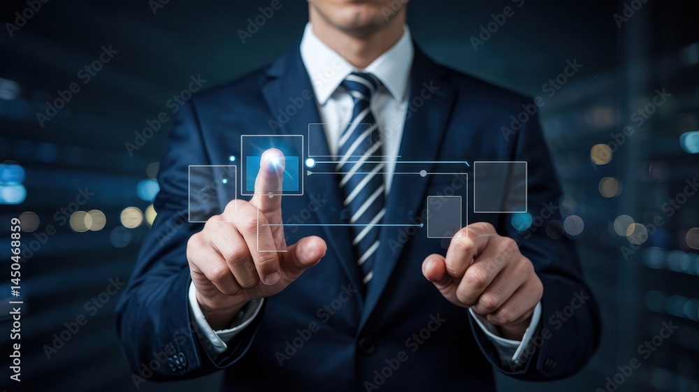 Poster close-up view of a person interacting with digital interface.