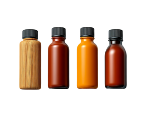 A variety of four distinct colored bottle options