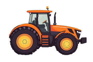 Obraz premium Vibrant Orange Tractor, Ready for Farming