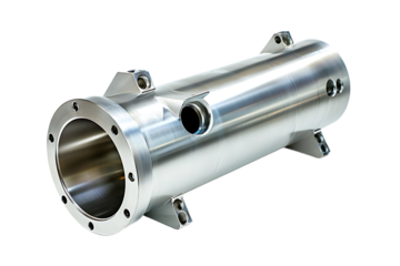 High-precision, polished stainless steel cylinder component