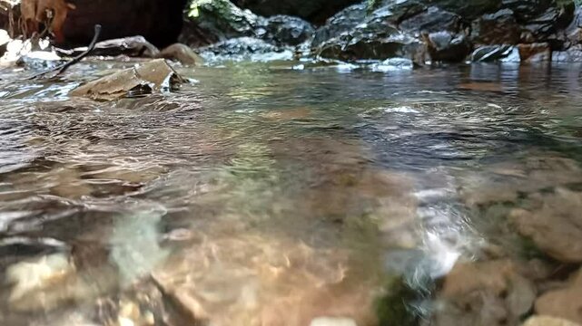 water flowing over rocks