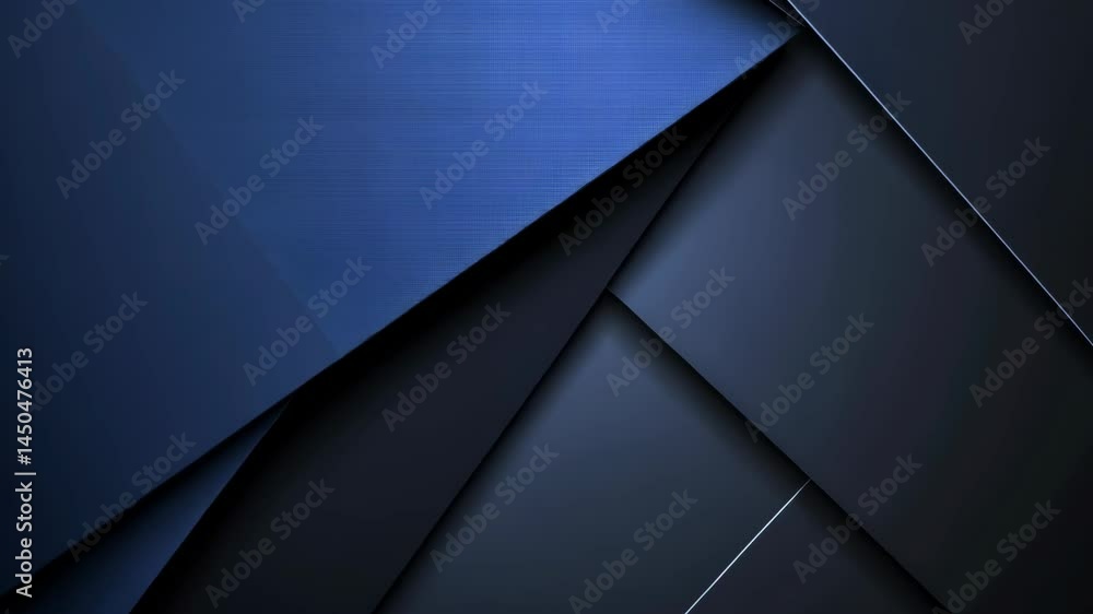 Poster elegant blue geometric patterns shifting in seamless animation loop