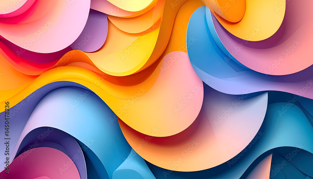 Poster a captivating symphony of pastel hues a dynamic 3d wallpaper featuring abstract blobs and ethereal s