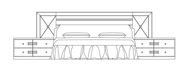modern furniture bed vector illustration
