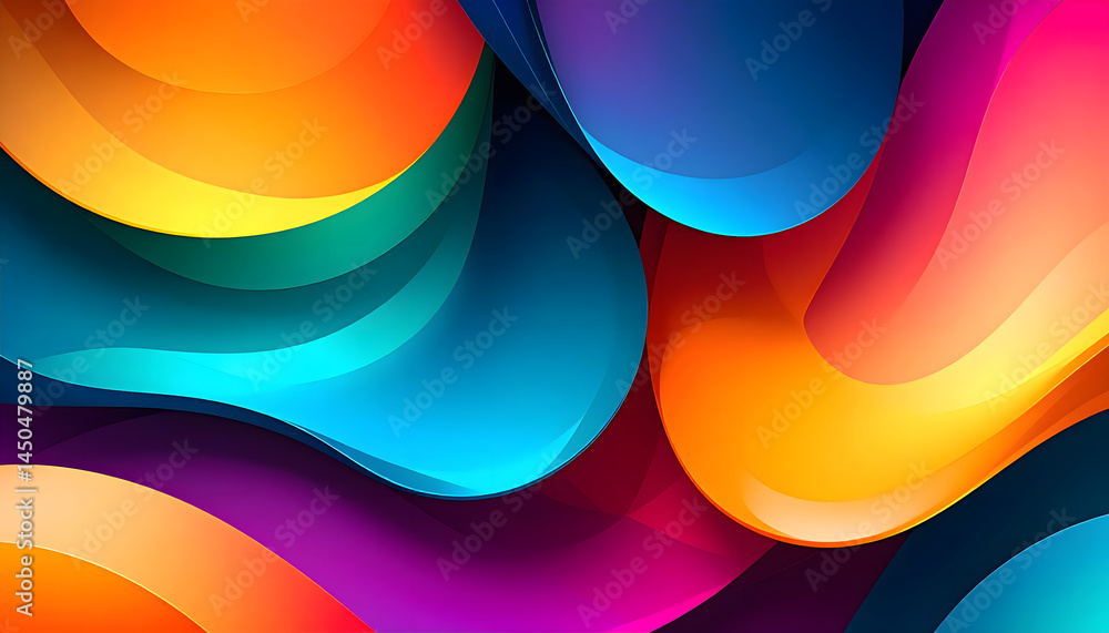 Poster abstract swirls of vibrant colors creating an eye-catching 3d blob wallpaper with fluid shapes and d
