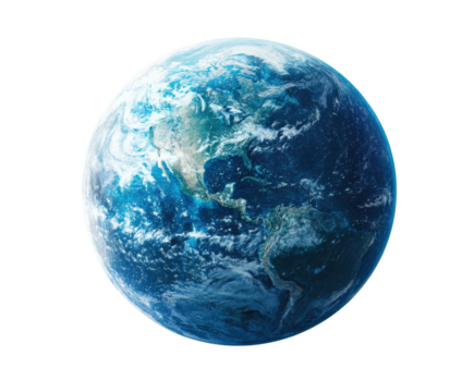 Global earth view stunning planet space nature satellite perspective environment isolated on transparent background