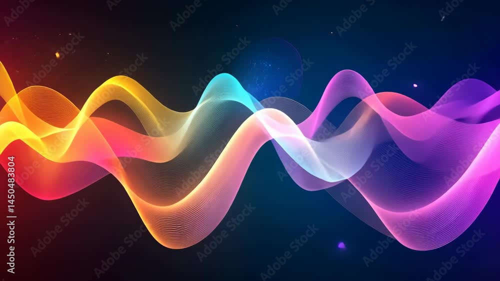 Aufkleber vibrant colorful neon wave movement with dynamic abstract patterns
