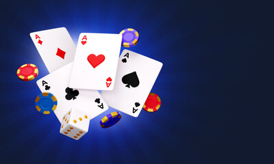 Casino poker chips in the air 3d render. Casino Background, Gambling, Dices  and poker chips, Jackpot Winner