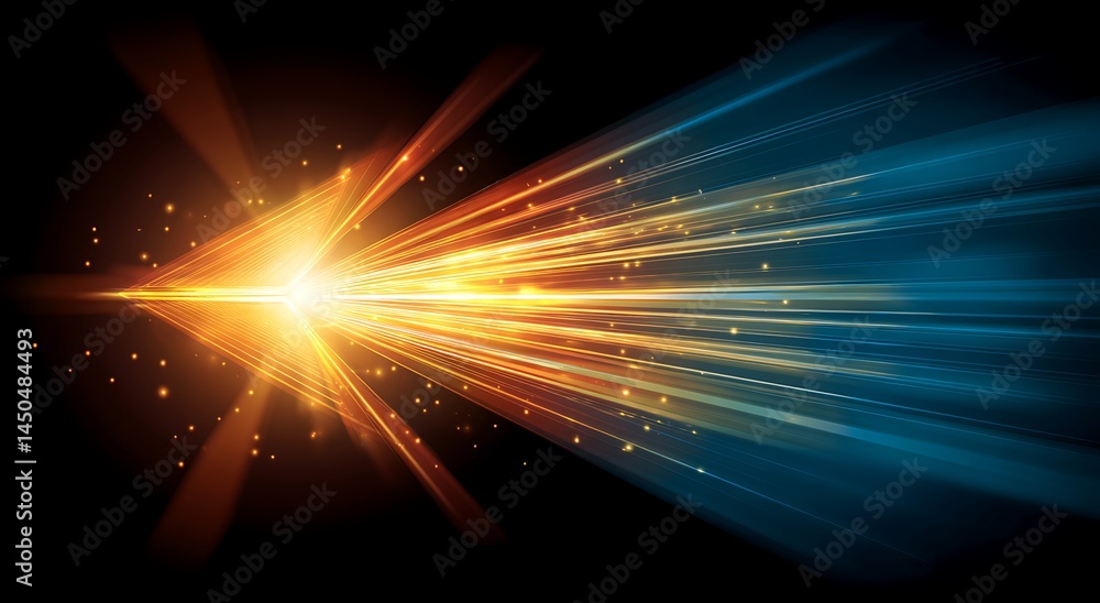 Poster abstract dynamic light streaks background with glowing energy and speed