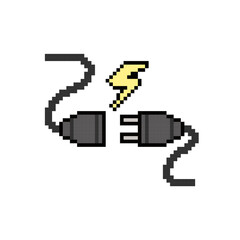 Fototapeta premium electric socket icon pixel art