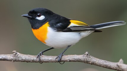 Naklejka premium Colorful bird on branch