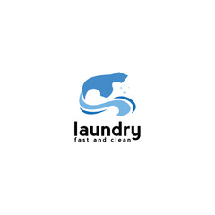 abstract laundry logo design,fast and clean laundry logo service business