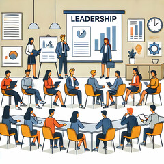 A flat minimalist illustration of university students studying in a library, surrounded by books, with aligned desks and chairs, isolated on a white background.