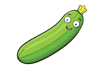 Zucchini Vegetable Vector Illustration Isolated on White Background

