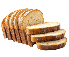 Sliced fresh bread loaves kitchen counter food natural lighting isolated on transparent background