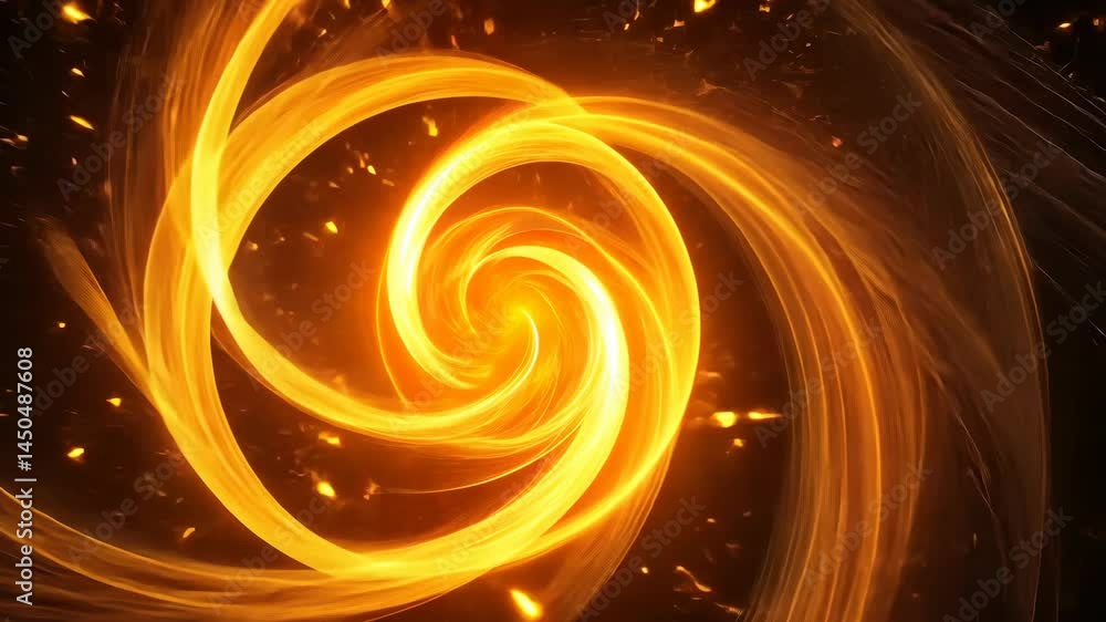 Poster mesmerizing fiery spiral vortex with pulsating energy and dynamic swirls