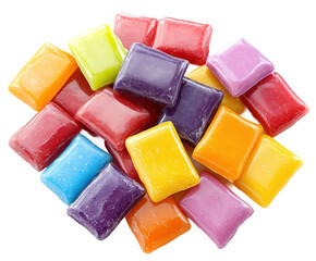 Colorful candy assortment sweet treats food vibrant isolated on transparent background