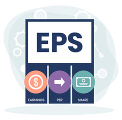 EPS - Earnings Per Share acronym, concept background. vector illustration concept with keywords and icons. lettering illustration with icons for web banner, flyer, landing page, presentation