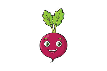 Beetroot Greens Vector Illustration Isolated on White Background

