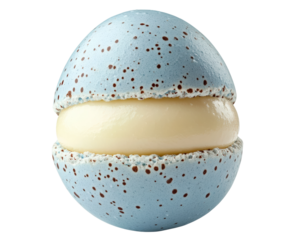 Delightful blue speckled macaron dessert bakery food isolated on transparent background