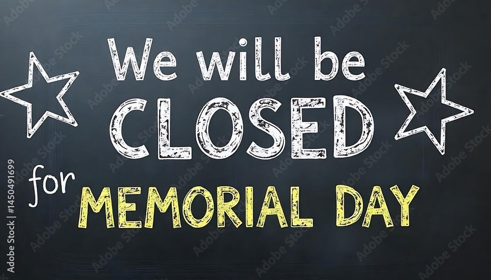 Poster we will be closed for memorial day banner for website template for header created with generative ai