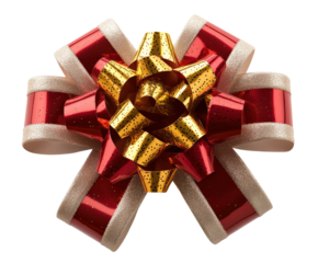 Colorful gift bow decoration for holiday celebrations isolated on transparent background