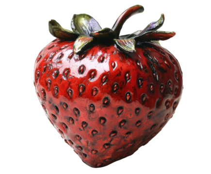 Artistic sculpture of a strawberry creative isolated on transparent background