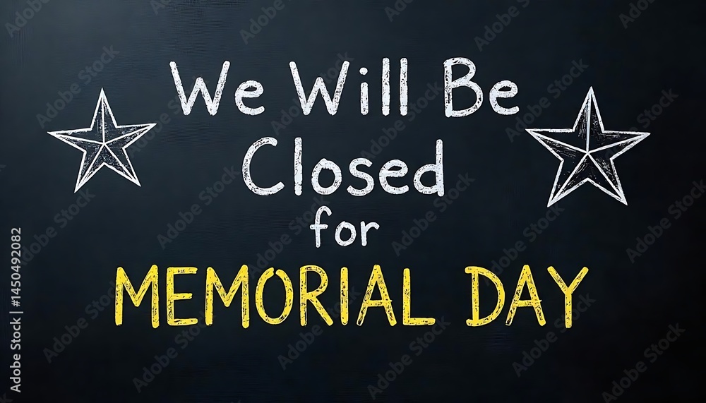 Poster we will be closed for memorial day banner for website template for header created with generative ai