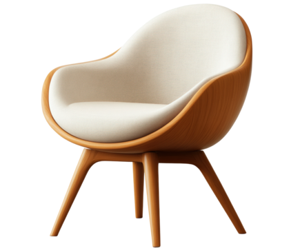 Elegant modern chair design furniture showcase minimalist style isolated on transparent background