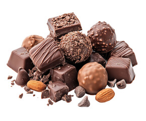 Decadent chocolate treats gourmet candy store food indulgence isolated on transparent background