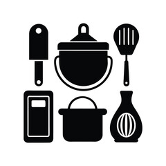 Kitchen Utensil Icons A Collection of Essential Cooking Tools