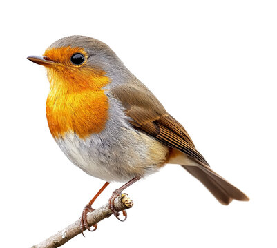 Captivating robin bird perched on branch nature scene isolated on transparent background