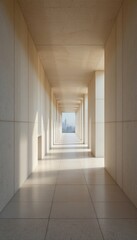 Modern Corridor with City View