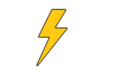 Bright yellow lightning bolt vector illustration perfect for energetic designs or dynamic themes in graphics