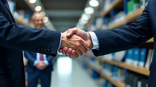 Professional handshake symbolizing the initiation of new joint business ventures.