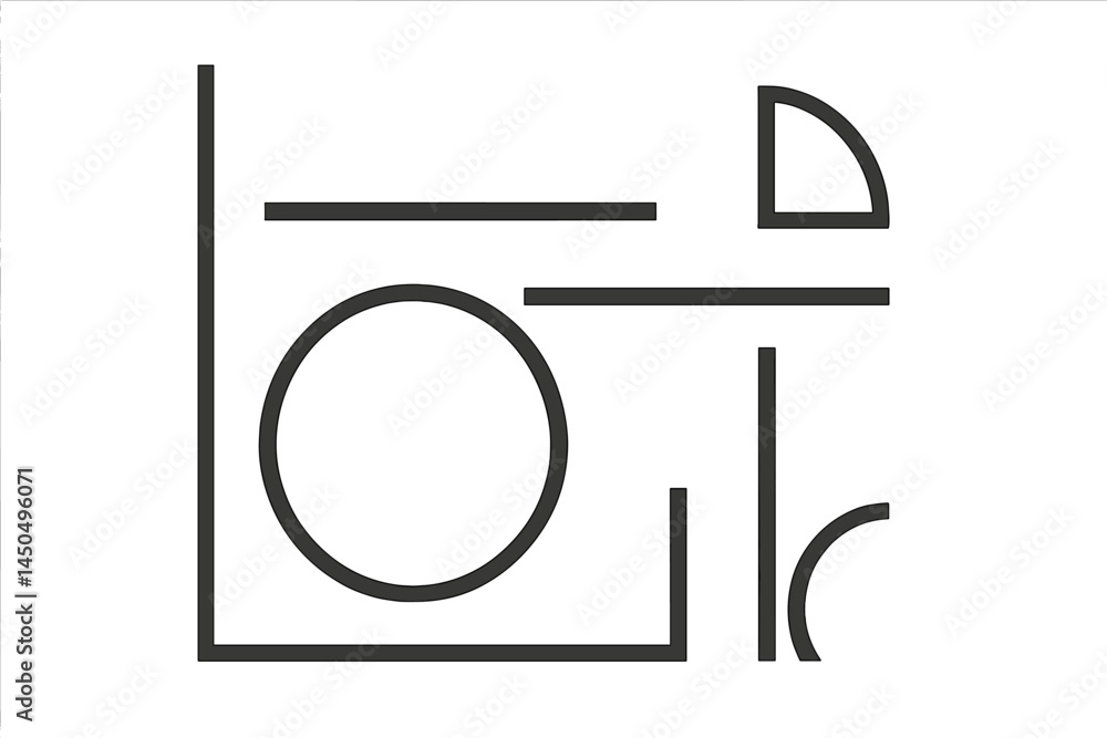 Poster flat vector illustration of abstract shapes in a minimalistic design featuring geometric elements an