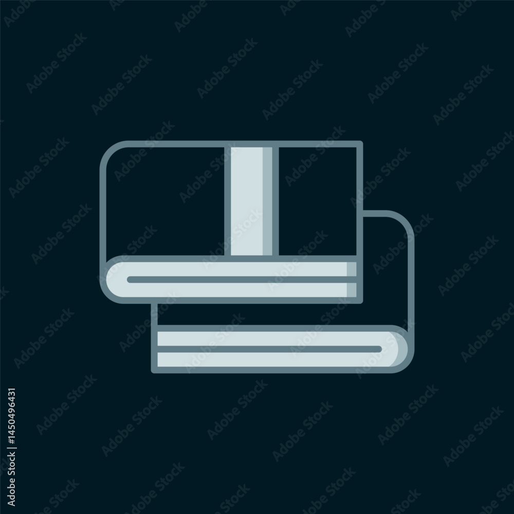 Aufkleber line towel stack icon isolated on black background. flat filled outline style with shadow. vector
