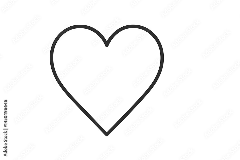 Poster heart shape vector illustration on a solid background conveying love and affection in a minimalistic