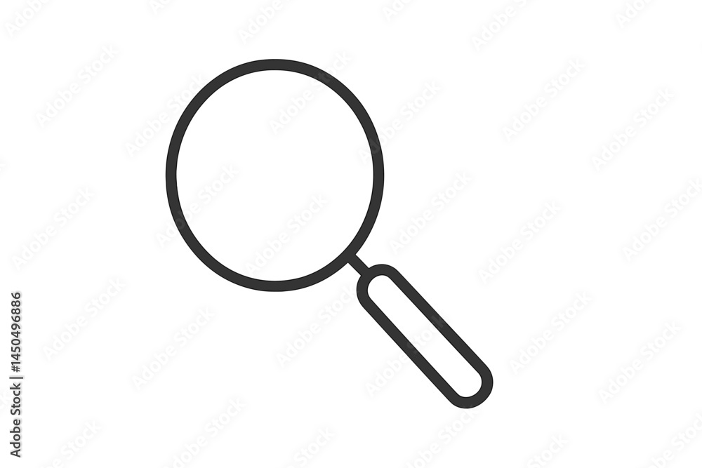 Poster minimalist flat vector illustration depicting a magnifying glass on a plain background for emphasis 