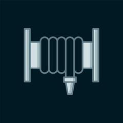 Line Fire hose reel icon isolated on black background. Flat filled outline style with shadow. Vector