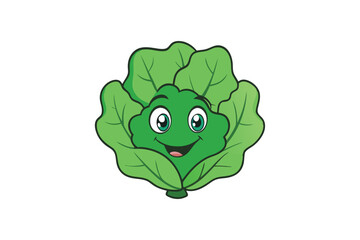 Collard Greens Vegetable Vector Illustration Isolated on White Background

