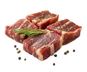 Grilling delicious beef ribs backyard barbecue food isolated on transparent background