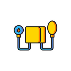 Color Blood pressure icon isolated on white background. Flat filled outline style with shadow. Vector