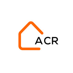ACR letter logo design with black background in illustrator, vector logo modern alphabet font overlap style. calligraphy designs for logo, Poster, Invitation, etc.