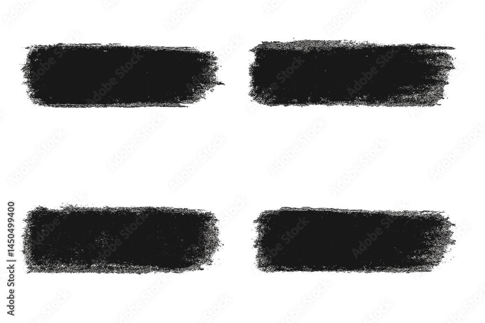 Poster black brush strokes in a flat vector style for artistic backgrounds and design elements