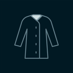 Line Raincoat icon isolated on black background. Flat filled outline style with shadow. Vector