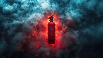 A CO2 fire extinguisher, isolated white background