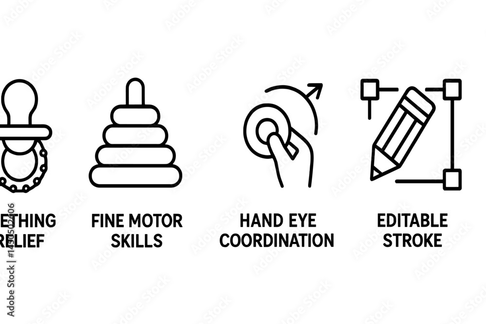 Poster exploring essential activities for child development in a flat vector illustration format